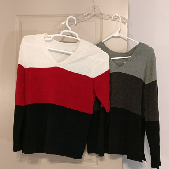 White Stag Sweaters - Two white stag size large color block sweaters